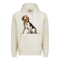 Oatmeal Heather beagle with overflow Premium Hoodie - texasbilliewilder
