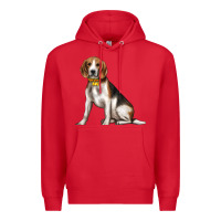 Red beagle with overflow Premium Hoodie - texasbilliewilder