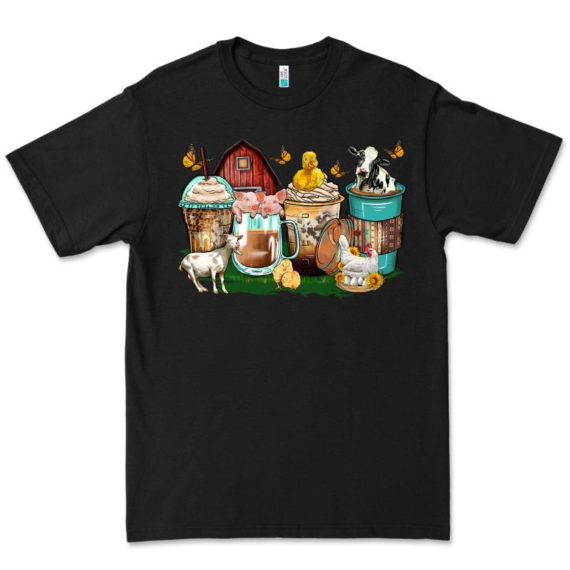 Farm Animals Coffee Cups Premium Tee by Zillion Design Studio | Teevron