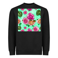Black floral background Heavyweight Sweatshirt - BundleAndBundleShop