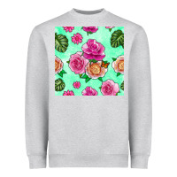 Heather Grey floral background Heavyweight Sweatshirt - BundleAndBundleShop