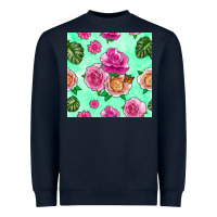 Navy floral background Heavyweight Sweatshirt - BundleAndBundleShop