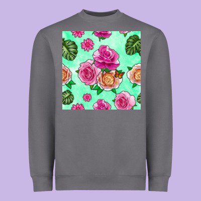 Floral Background Heavyweight Sweatshirt Designed By Bundleandbundleshop
