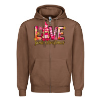 Chestnut love pink christmas gnome Zipper Hoodie - NancyCooperArtShop