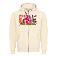 Sandshell love pink christmas gnome Zipper Hoodie - NancyCooperArtShop