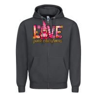 Smoke love pink christmas gnome Zipper Hoodie - NancyCooperArtShop