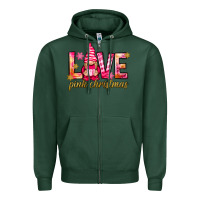 Sports Green love pink christmas gnome Zipper Hoodie - NancyCooperArtShop