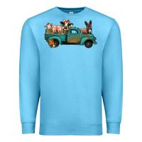Ocean Blue farm animals truck Premium Sweatshirt - Jasminsmagicworld