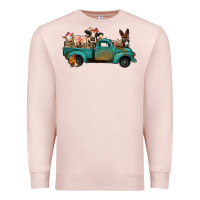 Pale Pink farm animals truck Premium Sweatshirt - Jasminsmagicworld