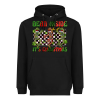 Black dead inside but it's christmas dancing skeletons Heavyweight Hoodie - BarkalooDesign