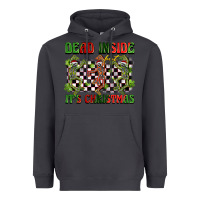 Smoke dead inside but it's christmas dancing skeletons Heavyweight Hoodie - BarkalooDesign