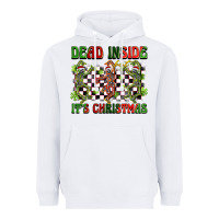 White dead inside but it's christmas dancing skeletons Heavyweight Hoodie - BarkalooDesign