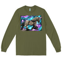 Army Green black unicorn Long Sleeve Tee - LillyAllenDesigns