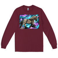 Burgundy black unicorn Long Sleeve Tee - LillyAllenDesigns