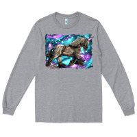 Heather Grey black unicorn Long Sleeve Tee - LillyAllenDesigns