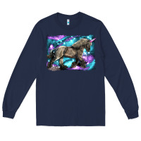 Navy black unicorn Long Sleeve Tee - LillyAllenDesigns