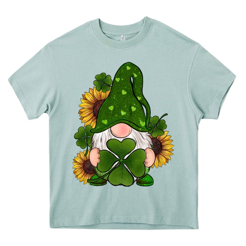 St Patricks Day Shamrock Gnomes  Sunflowers Heavy Core Tee by RanaPortraitStore | Teevron