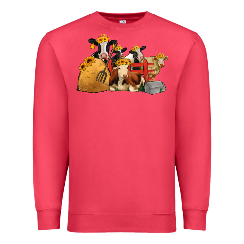 Farm Animals With Sunflower Headbands Premium Sweatshirt by Jasminsmagicworld | Teevron