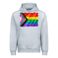 Heather Grey Pride flag background Urban Hoodie - CowGirlArtShop