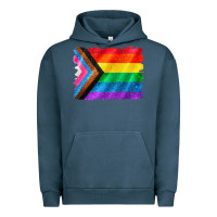 Pigment Midnight Navy Pride flag background Urban Hoodie - CowGirlArtShop