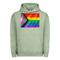 Pigment Oil Green Pride flag background Urban Hoodie - CowGirlArtShop