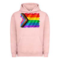 Pigment Salmon Pride flag background Urban Hoodie - CowGirlArtShop