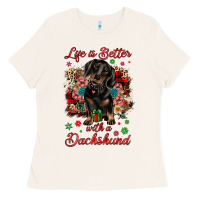 Bone Christmas life is better with a dachshund Ladies Tee - JahusDesignShop