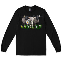 Black baby sheeps with daisies Long Sleeve Tee - LillyAllenDesigns