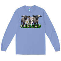 Colony Blue baby sheeps with daisies Long Sleeve Tee - LillyAllenDesigns