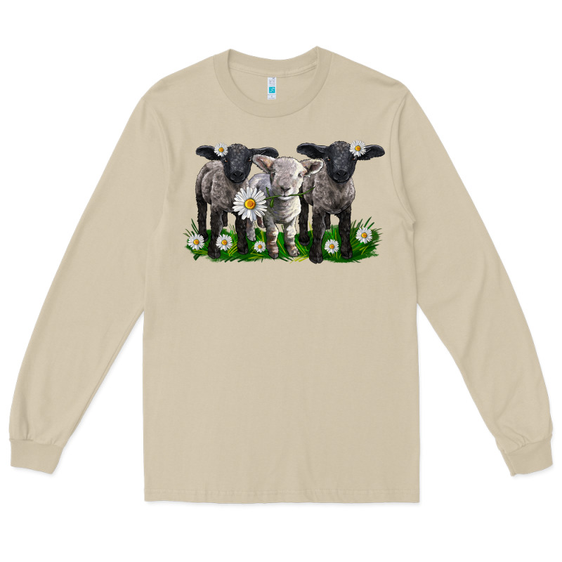 Baby Sheeps With Daisies Long Sleeve Tee by LillyAllenDesigns | Teevron