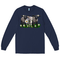 Navy baby sheeps with daisies Long Sleeve Tee - LillyAllenDesigns