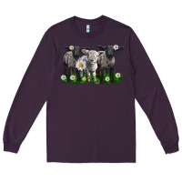 Plum baby sheeps with daisies Long Sleeve Tee - LillyAllenDesigns