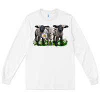 White baby sheeps with daisies Long Sleeve Tee - LillyAllenDesigns