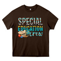 Chocolate Brown special education crew Heavy Core Tee - texasbilliewilder
