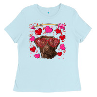 Baby Blue Valentine's day  labrador retriever Ladies Tee - RanaPortraitStore