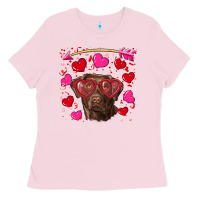 Bubblegum Pink Valentine's day  labrador retriever Ladies Tee - RanaPortraitStore