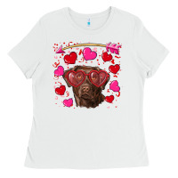 White Valentine's day  labrador retriever Ladies Tee - RanaPortraitStore