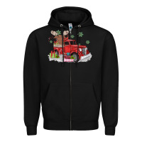 Black christmas truck Zipper Hoodie - MaliasSmallBusiness