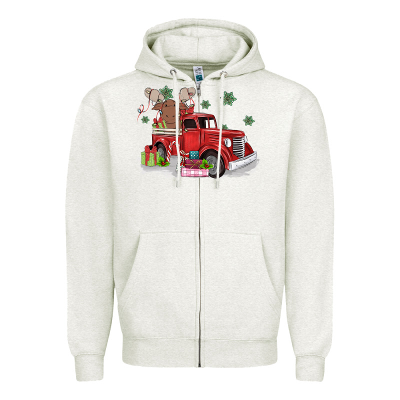 Christmas Truck Zipper Hoodie by MaliasSmallBusiness | Teevron
