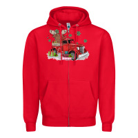 Red christmas truck Zipper Hoodie - MaliasSmallBusiness