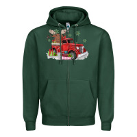 Sports Green christmas truck Zipper Hoodie - MaliasSmallBusiness