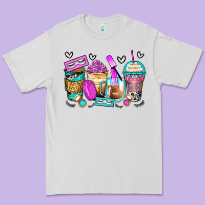 Eyelash Coffee Cups Premium Tee Designed By Zillion Design Studio