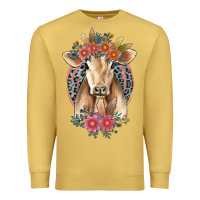 Antique Gold flower cow Premium Sweatshirt - Jasminsmagicworld