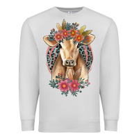 Dove Grey flower cow Premium Sweatshirt - Jasminsmagicworld