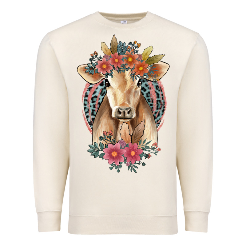 Flower Cow Premium Sweatshirt by Jasminsmagicworld | Teevron
