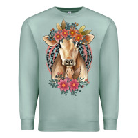 Seafoam flower cow Premium Sweatshirt - Jasminsmagicworld