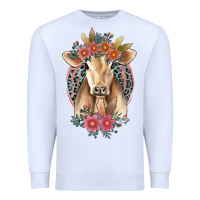 White flower cow Premium Sweatshirt - Jasminsmagicworld