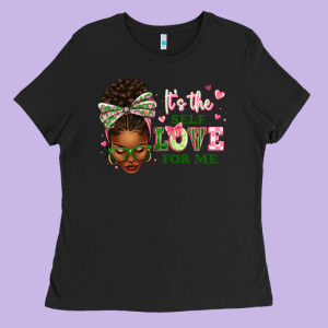 Sorority Colors Its The Self Love For Me Afro Woman2 Ladies Tee Designed By Texasbilliewilder