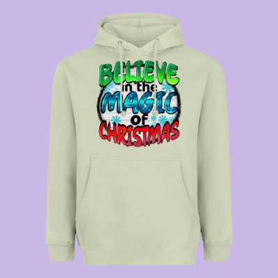 Believe In The Magic Of Christmas Heavyweight Hoodie Designed By Barkaloodesign
