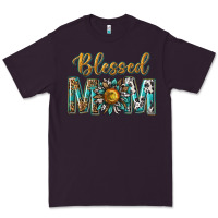 Plum western blessed mom with sunflower Premium Tee - texasbilliewilder